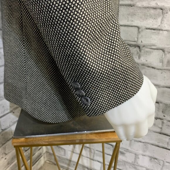 Vintage Union Made Harry Rosen Black White Wool Blazer Sport Coat - Picture 4 of 16